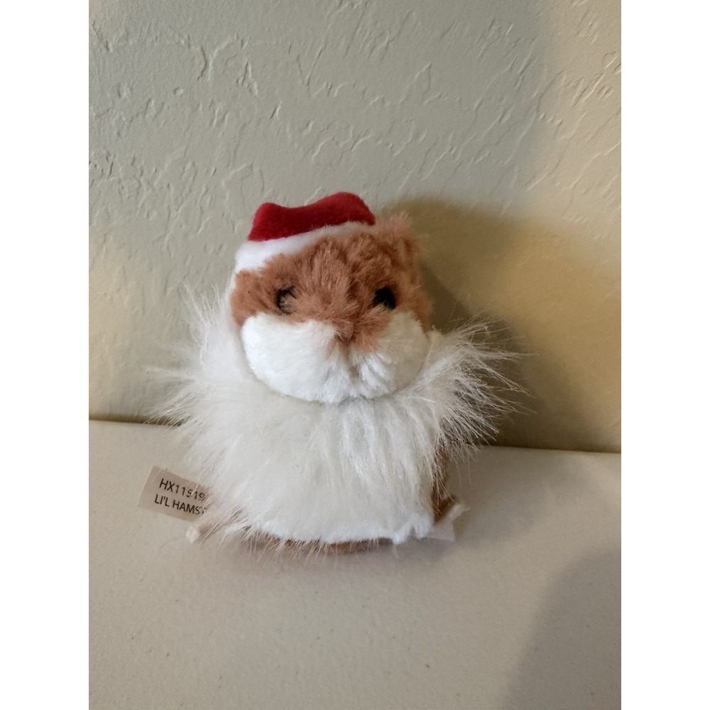 Ganz Li'l Hamsters Christmas Plush Santa Hat HX11519 5" Stuffed